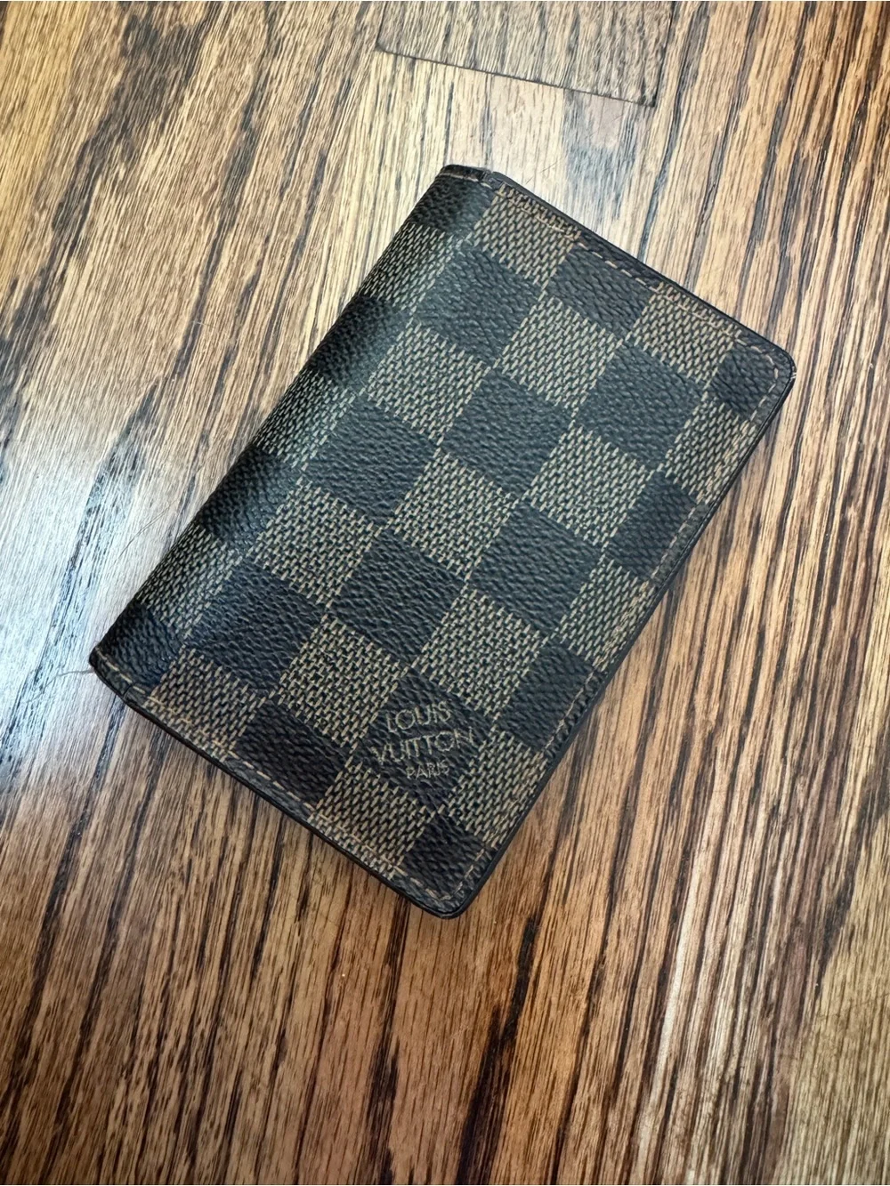 Louis Vuitton Damier Ebene Folding Card Wallet in Brown and Dark Brown